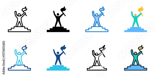 Goal  icon set multiple style collection 
