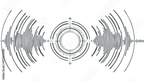Sound wave. Radial music equalizer pattern. Circle spectrum graphic. Round abstract graphic beat. Frequency voice effect.beat, burst, effect, explosion, graph, graphic, music, ray, ripple, round, 