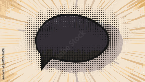 Comic text frame with pop art halftone dotted effect. Balloon chat shape for dialog. Cloud for shock shout and scream action messages. Irregular cartoon decoration.bubble, contemplation, efficiency, 