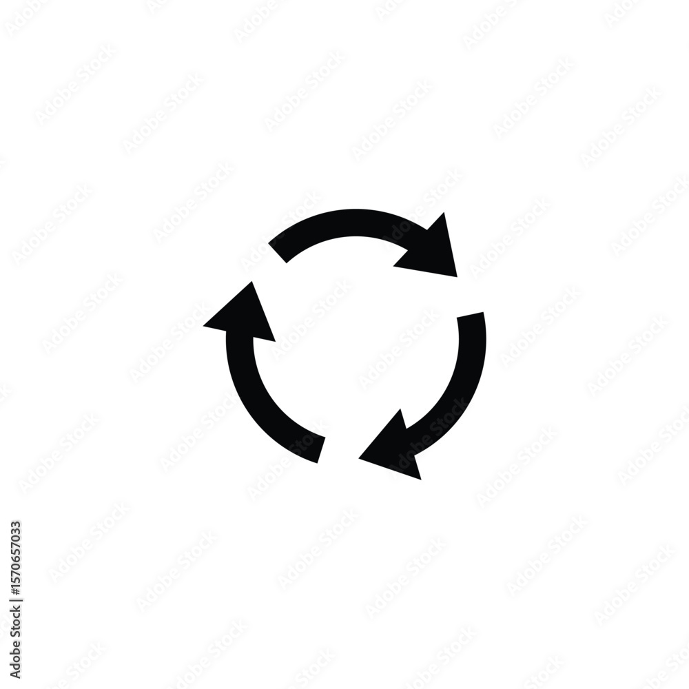 black circular Recycle Framed Vector Icon illustration isolated on white background black circular Recycle Framed Vector Icon illustration isolated on white background