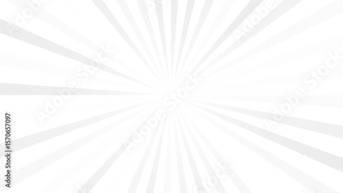 White radial background. Sun rays background template, sunbeam