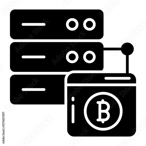 An icon design of bitcoin server