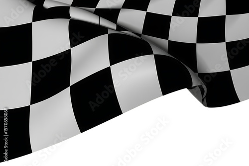 Waving checkered flag isolated on transparent background