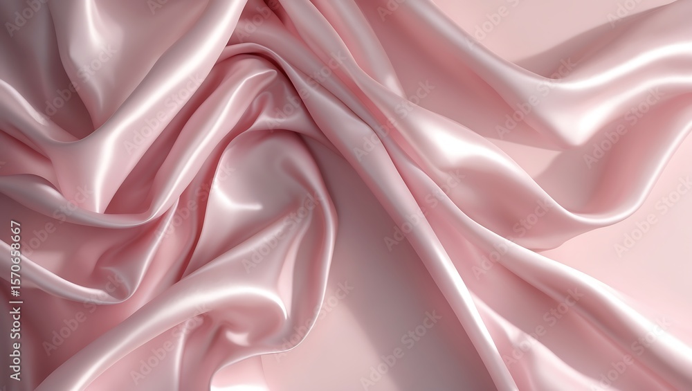 Fototapeta premium Soft pink silk fabric draping with elegant folds and subtle highlights