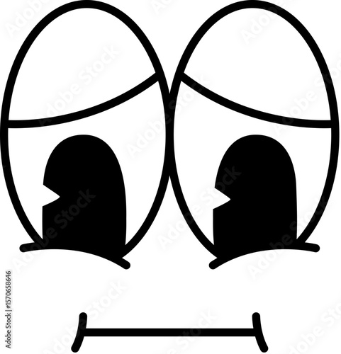 Funny retro cartoon character face