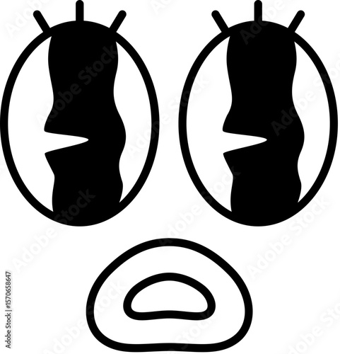 Funny retro cartoon character face