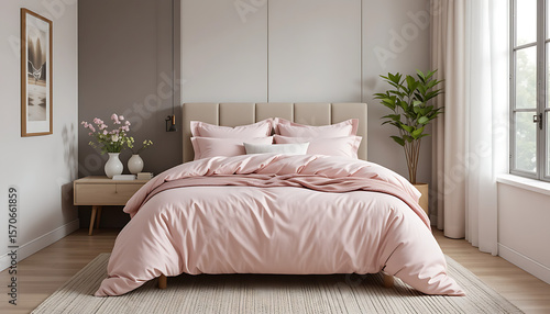 Wallpaper Mural Bedroom with bed, home, lamp, luxury, design, comfortable, bedding, pillows, house, apartment, headboard, sheet, sleep, blanket, decor, travel, 32K Revolution  Torontodigital.ca