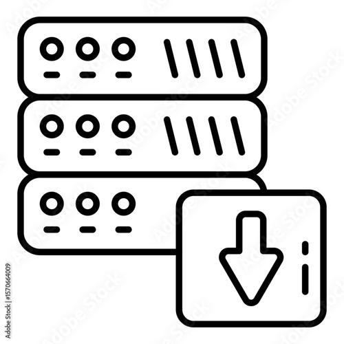 An icon design of server download