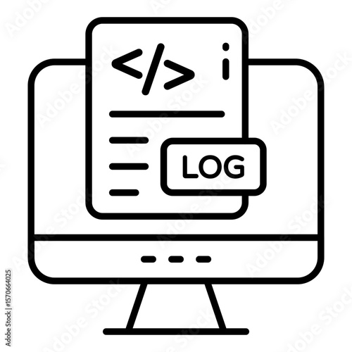 A trendy design icon of log file
