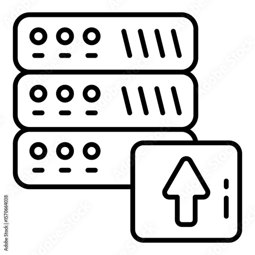 A Line icon design of server upload