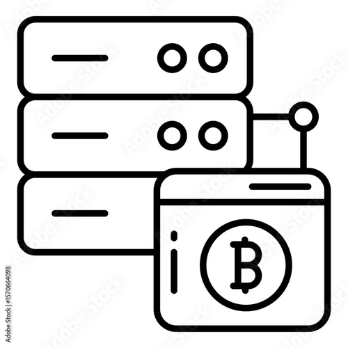 An icon design of bitcoin server