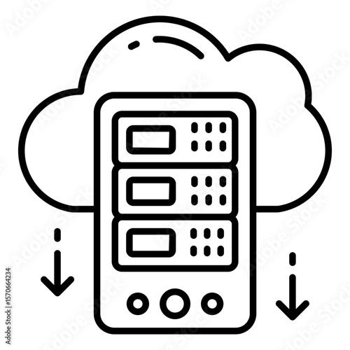 An icon design of cloud server