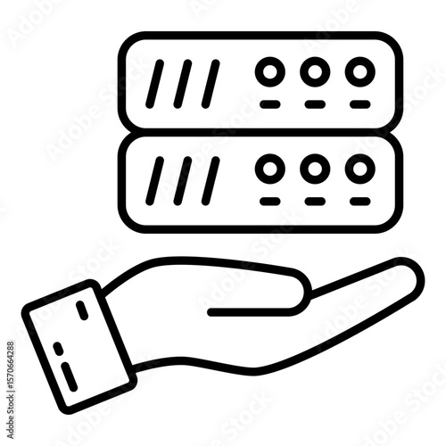 A Line icon design of giving server