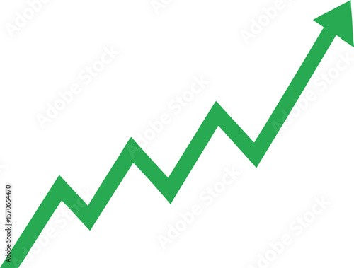 Simple Clean Upward Trending Green Line Graphic Element
