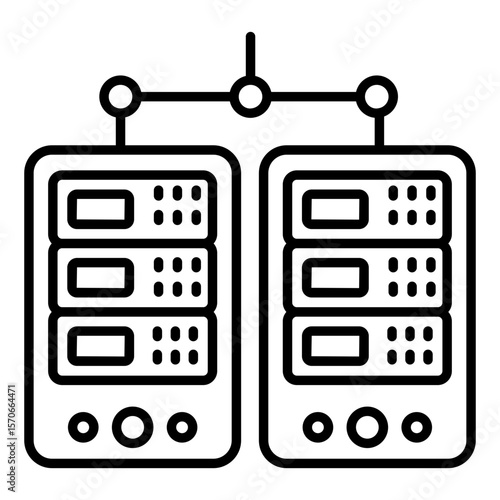 A Line design icon of server racks