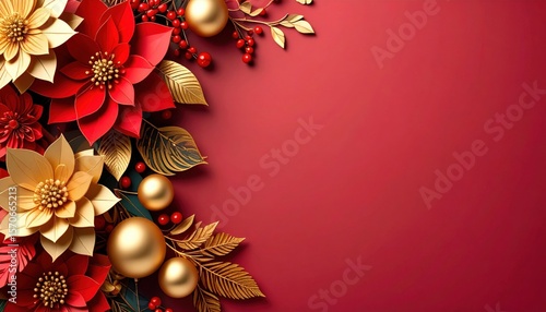 Festive floral arrangement holiday celebration graphic design warm atmosphere close-up view elegant composition
