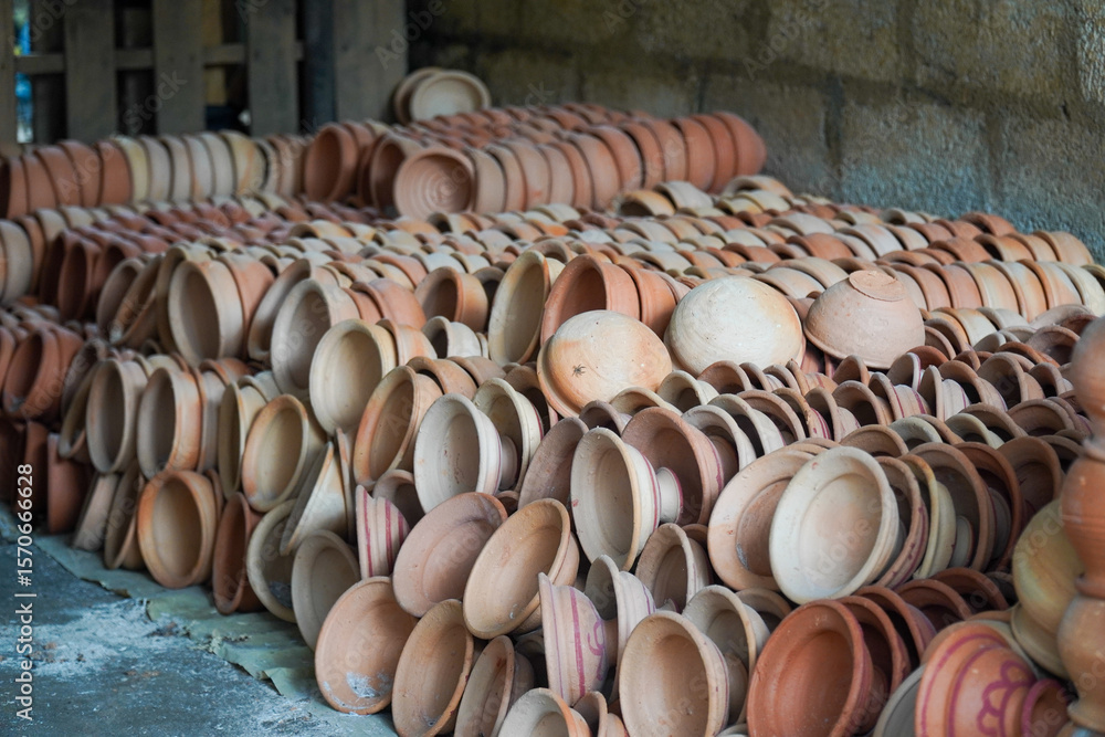 Fototapeta premium pottery for sale at the market