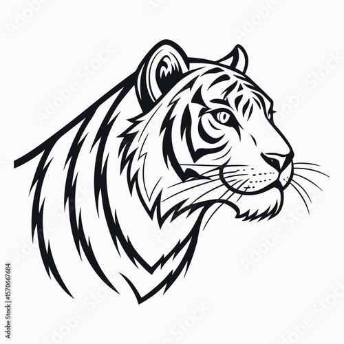 A tiger head silhouette vector