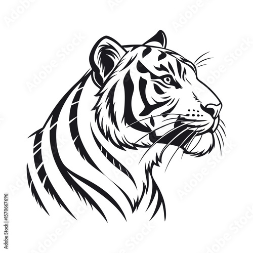 A tiger head silhouette vector
