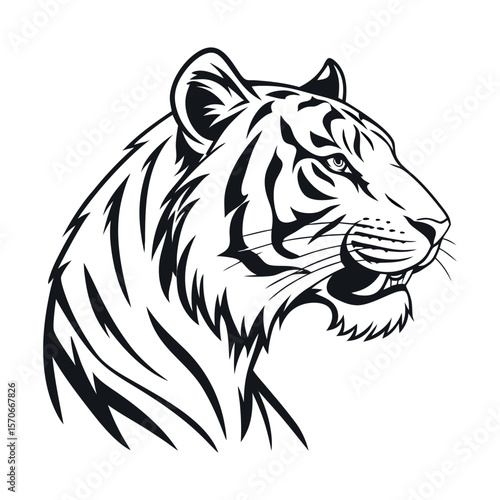A tiger head silhouette vector