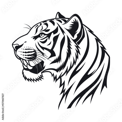 A tiger head silhouette vector