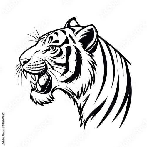 A tiger head silhouette vector