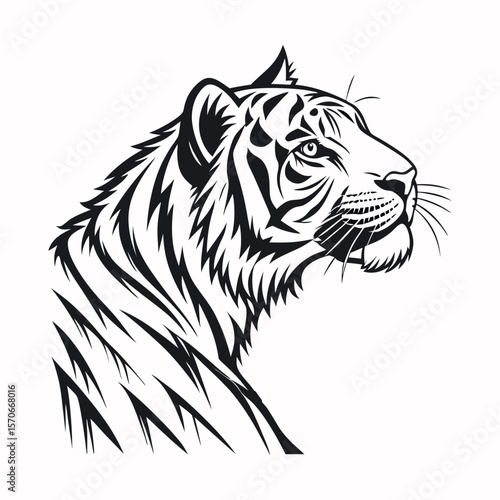 A tiger head silhouette vector