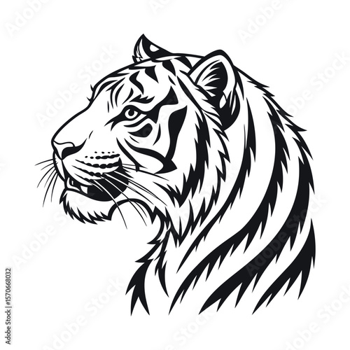 A tiger head silhouette vector