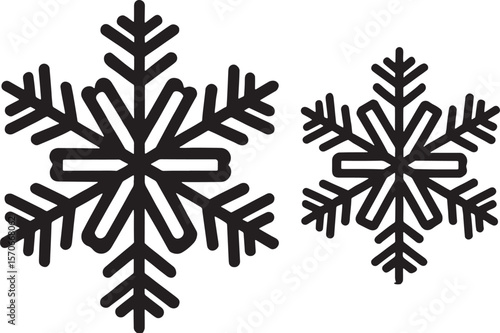 Collection of snowflake icons in vector format for winter and chilly weather themes.AI/EPS/PNG
