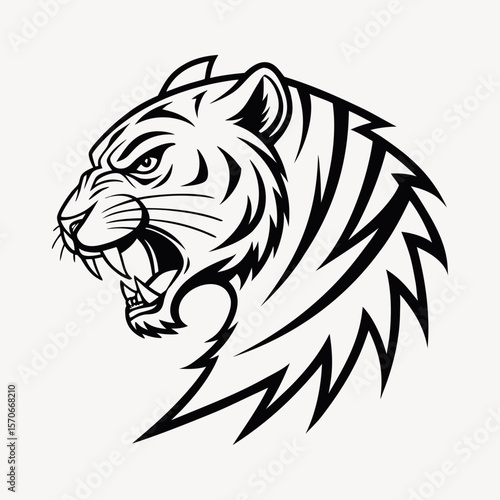A tiger head silhouette vector