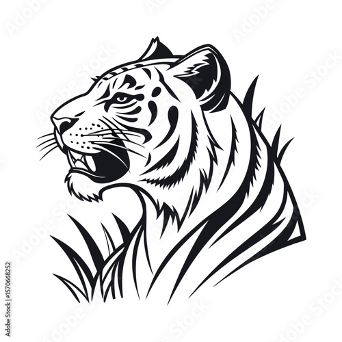 A tiger head silhouette vector
