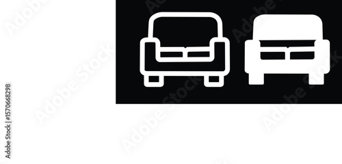 reclining sofa icon, furniture line art, furniture vector. Home furniture symbol for living room design,