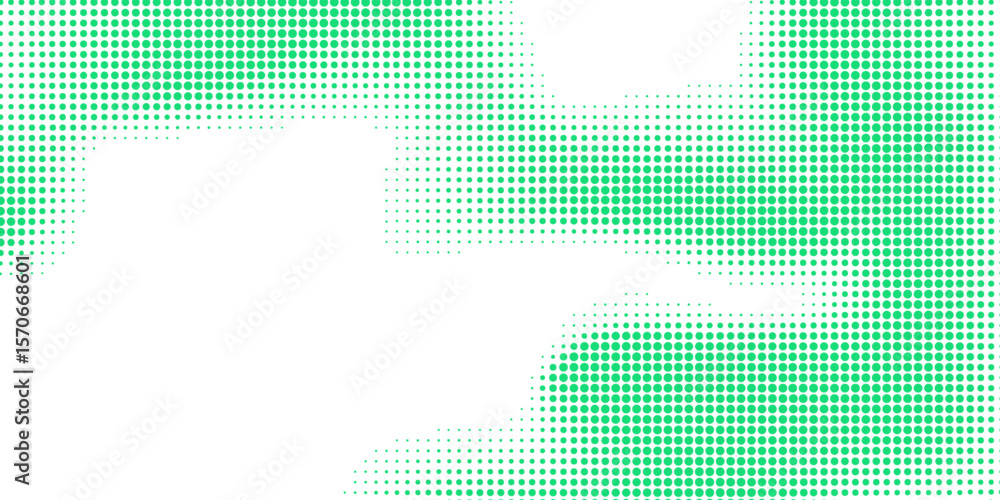 Fototapeta premium Green Abstract Halftone Background with Smooth Dots and Soft Gradient Texture.