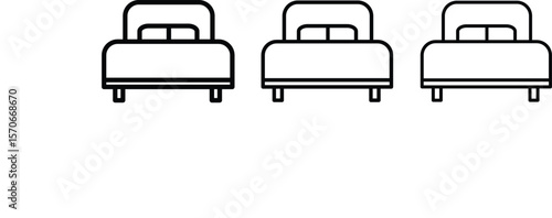 reclining sofa icon, furniture line art, furniture vector. Home furniture symbol for living room design,