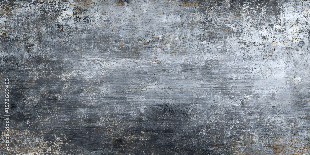 Fototapeta premium A scratched metallic surface with a brushed texture, displaying an industrial and rugged aesthetic. The gray tones and imperfections give it a raw and authentic look.