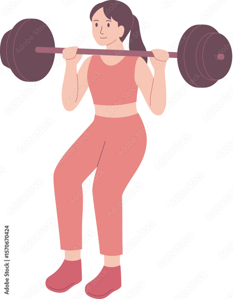 Obraz premium Woman Exercising Weightlifting