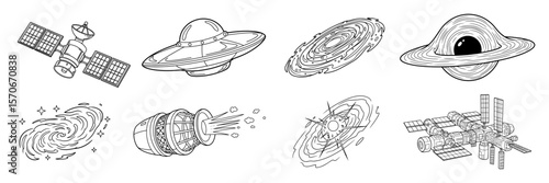 space doodles set sketch vector illustration