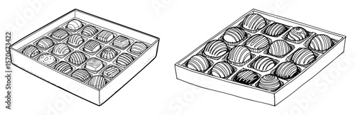box of assorted chocolate pralines