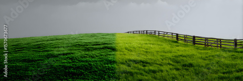 Concept of the grass is always greener on the other side