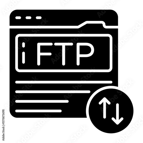 Editable design icon of file transfer protocol