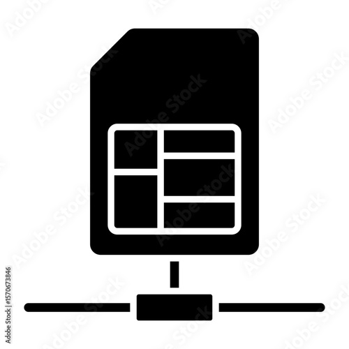 solid design icon of sim card