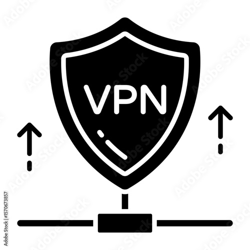 solid design icon of secure VPN