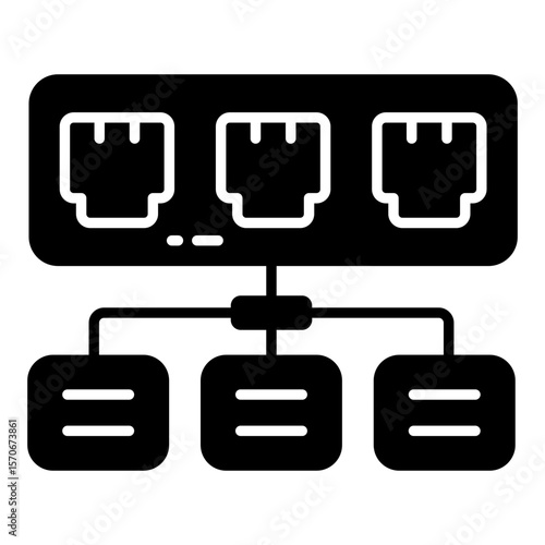 Perfect design icon of ethernet port network
