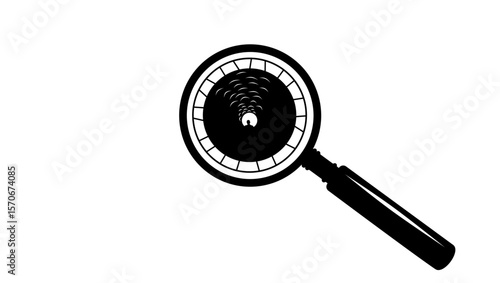 Deep analysis symbol, black isolated silhouette