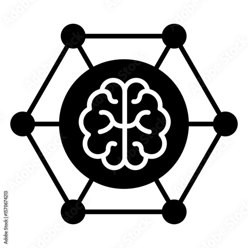 Premium download icon of brain network
