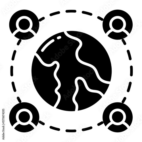 Editable design icon of global users