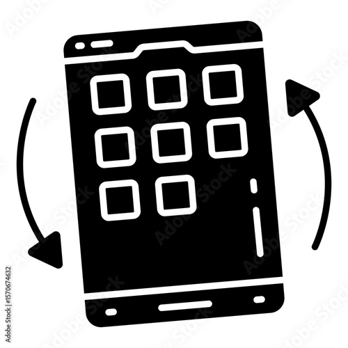 Creative design icon of mobile tilting