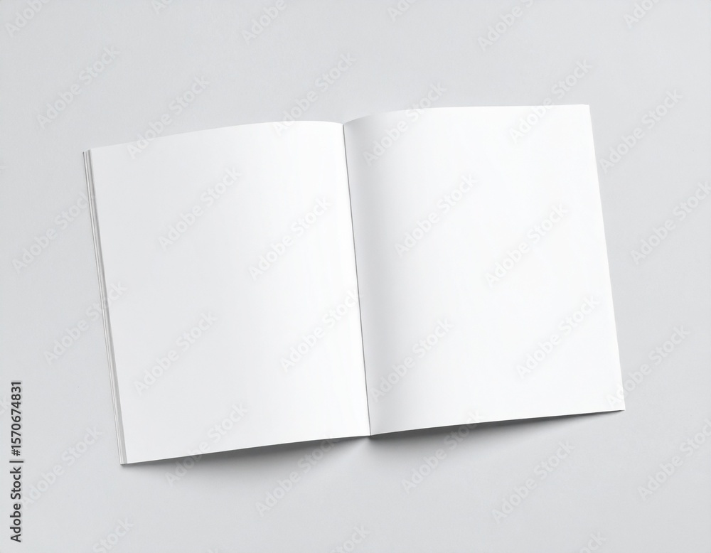 Blank A4 photorealistic brochure mockup on light grey background. Blank A4 photorealistic brochure mockup on light grey background.