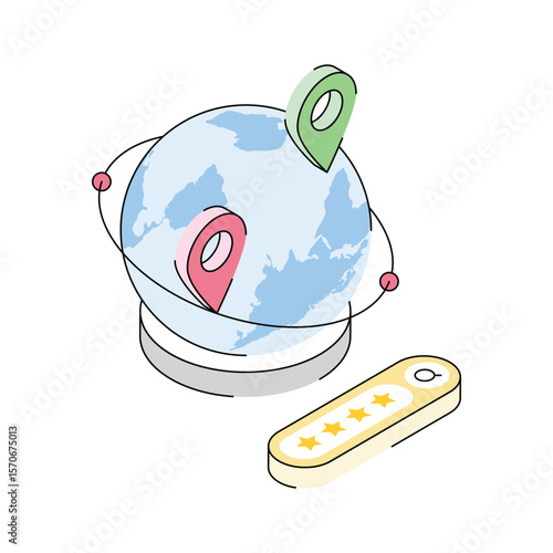 A well crafted isometric icon for global tracking