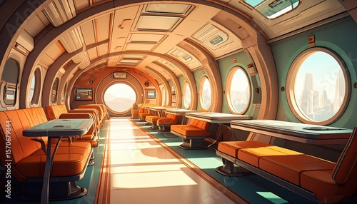 Futuristic Pixel Art Spaceship Interior